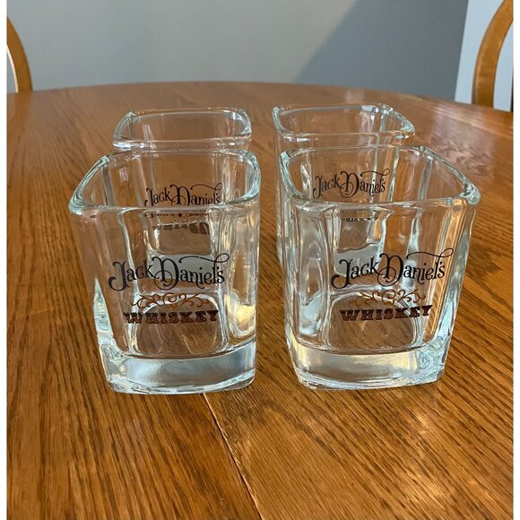 Jack Daniels Square Whiskey Glass Set Of 4 - Picture 3 of 3